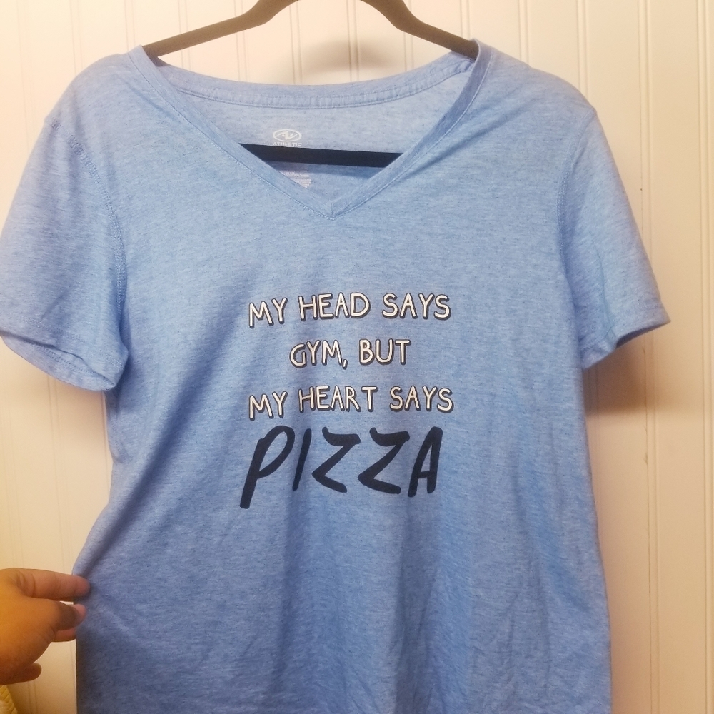 My Head Says Gym But My Heart Says Pizza Shirt Sm